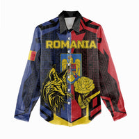 Personalized Romania Women Casual Shirt The Eurasian Lynx With The Peony - Wonder Print Shop