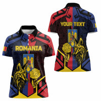 Personalized Romania Women Polo Shirt The Eurasian Lynx With The Peony - Wonder Print Shop