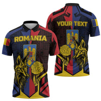 Personalized Romania Zipper Polo Shirt The Eurasian Lynx With The Peony - Wonder Print Shop