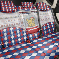 Netherlands Christmas Back Car Seat Cover Lion Symbol In Snow Globe - Wonder Print Shop