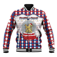 Netherlands Christmas Baseball Jacket Lion Symbol In Snow Globe - Wonder Print Shop