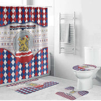 Netherlands Christmas Bathroom Set Lion Symbol In Snow Globe - Wonder Print Shop