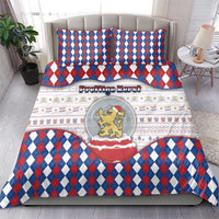 Netherlands Christmas Bedding Set Lion Symbol In Snow Globe - Wonder Print Shop