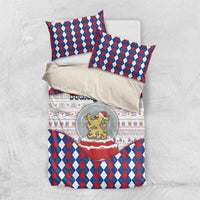 Netherlands Christmas Bedding Set Lion Symbol In Snow Globe - Wonder Print Shop