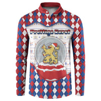 Netherlands Christmas Button Sweatshirt Lion Symbol In Snow Globe - Wonder Print Shop