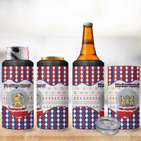 Netherlands Christmas 4 in 1 Can Cooler Tumbler Lion Symbol In Snow Globe - Wonder Print Shop