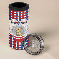 Netherlands Christmas 4 in 1 Can Cooler Tumbler Lion Symbol In Snow Globe - Wonder Print Shop