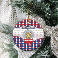 Netherlands Christmas Ceramic Ornament Lion Symbol In Snow Globe - Wonder Print Shop