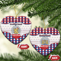 Netherlands Christmas Ceramic Ornament Lion Symbol In Snow Globe - Wonder Print Shop