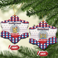 Netherlands Christmas Ceramic Ornament Lion Symbol In Snow Globe - Wonder Print Shop