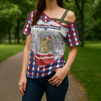 Netherlands Christmas Cross Shoulder Shirt Lion Symbol In Snow Globe - Wonder Print Shop