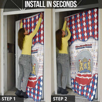 Netherlands Christmas Door Cover Lion Symbol In Snow Globe - Wonder Print Shop