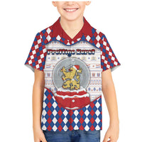 Netherlands Christmas Family Matching Mermaid Dress and Hawaiian Shirt Lion Symbol In Snow Globe - Wonder Print Shop