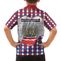 Netherlands Christmas Family Matching Off The Shoulder Long Sleeve Dress and Hawaiian Shirt Lion Symbol In Snow Globe - Wonder Print Shop