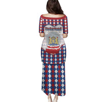 Netherlands Christmas Family Matching Puletasi and Hawaiian Shirt Lion Symbol In Snow Globe - Wonder Print Shop