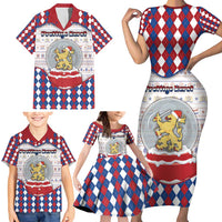 Netherlands Christmas Family Matching Short Sleeve Bodycon Dress and Hawaiian Shirt Lion Symbol In Snow Globe - Wonder Print Shop