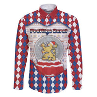 Netherlands Christmas Family Matching Short Sleeve Bodycon Dress and Hawaiian Shirt Lion Symbol In Snow Globe - Wonder Print Shop