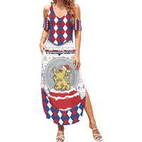 Netherlands Christmas Family Matching Summer Maxi Dress and Hawaiian Shirt Lion Symbol In Snow Globe - Wonder Print Shop