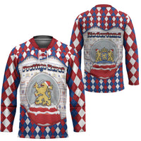 Netherlands Christmas Hockey Jersey Lion Symbol In Snow Globe - Wonder Print Shop