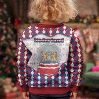 Netherlands Christmas Kid Ugly Christmas Sweater Lion Symbol In Snow Globe - Wonder Print Shop