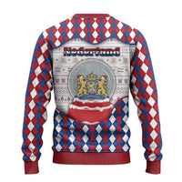 Netherlands Christmas Ugly Christmas Sweater Lion Symbol In Snow Globe - Wonder Print Shop