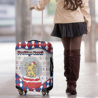 Netherlands Christmas Luggage Cover Lion Symbol In Snow Globe - Wonder Print Shop