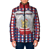 Netherlands Christmas Padded Jacket Lion Symbol In Snow Globe - Wonder Print Shop