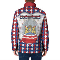 Netherlands Christmas Padded Jacket Lion Symbol In Snow Globe - Wonder Print Shop
