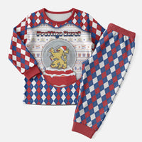 Netherlands Christmas Pajama Set Lion Symbol In Snow Globe - Wonder Print Shop