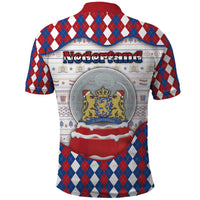 Netherlands Christmas Polo Shirt Lion Symbol In Snow Globe - Wonder Print Shop