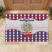 Netherlands Christmas Rubber Doormat Lion Symbol In Snow Globe - Wonder Print Shop