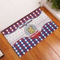 Netherlands Christmas Rubber Doormat Lion Symbol In Snow Globe - Wonder Print Shop