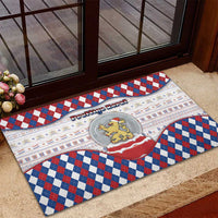 Netherlands Christmas Rubber Doormat Lion Symbol In Snow Globe - Wonder Print Shop