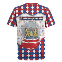 Netherlands Christmas Rugby Jersey Lion Symbol In Snow Globe - Wonder Print Shop