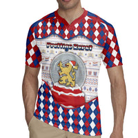 Netherlands Christmas Rugby Jersey Lion Symbol In Snow Globe - Wonder Print Shop