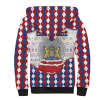 Netherlands Christmas Sherpa Hoodie Lion Symbol In Snow Globe - Wonder Print Shop