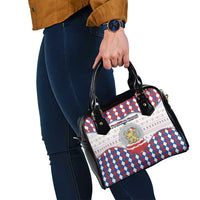 Netherlands Christmas Shoulder Handbag Lion Symbol In Snow Globe - Wonder Print Shop