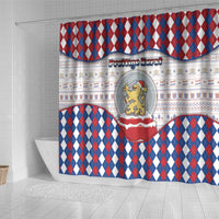 Netherlands Christmas Shower Curtain Lion Symbol In Snow Globe - Wonder Print Shop