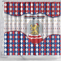 Netherlands Christmas Shower Curtain Lion Symbol In Snow Globe - Wonder Print Shop