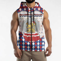 Netherlands Christmas Sleeveless Zip Hoodie Lion Symbol In Snow Globe - Wonder Print Shop