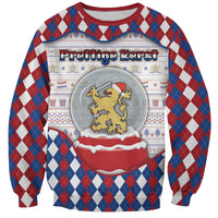 Netherlands Christmas Sweatshirt Lion Symbol In Snow Globe - Wonder Print Shop