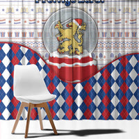 Netherlands Christmas Window Curtain Lion Symbol In Snow Globe - Wonder Print Shop