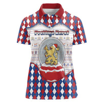 Netherlands Christmas Women Polo Shirt Lion Symbol In Snow Globe - Wonder Print Shop