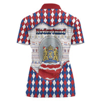 Netherlands Christmas Women Polo Shirt Lion Symbol In Snow Globe - Wonder Print Shop