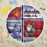 Norway Christmas Beach Blanket Julenisse God Jul - Wonder Print Shop