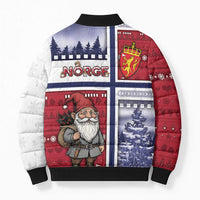 Norway Christmas Bomber Puffer Jacket Julenisse God Jul - Wonder Print Shop