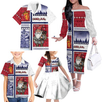 Norway Christmas Family Matching Off The Shoulder Long Sleeve Dress and Hawaiian Shirt Julenisse God Jul - Wonder Print Shop
