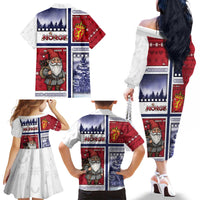 Norway Christmas Family Matching Off The Shoulder Long Sleeve Dress and Hawaiian Shirt Julenisse God Jul - Wonder Print Shop