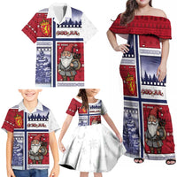 Norway Christmas Family Matching Off Shoulder Maxi Dress and Hawaiian Shirt Julenisse God Jul - Wonder Print Shop