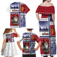 Norway Christmas Family Matching Off Shoulder Maxi Dress and Hawaiian Shirt Julenisse God Jul - Wonder Print Shop